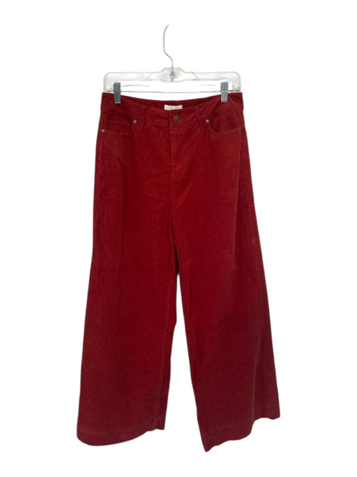 Ann Mashburn Size 28 Rust Corduroy High Waist Wide Leg Pants Rust / 28