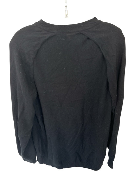 Tibi Size M Black Cashmere Long Sleeve Shoulder Cut Outs Sweater Black / M