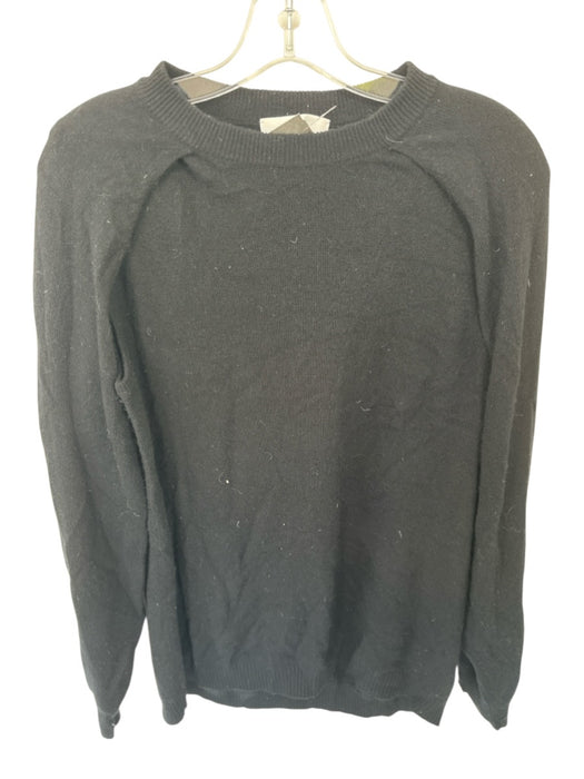 Tibi Size M Black Cashmere Long Sleeve Shoulder Cut Outs Sweater Black / M