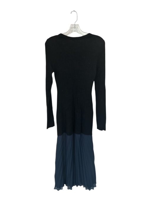 Lingua Franca Size M Black & Navy Missing Fabric Tag Long Sleeve Ribbed Dress Black & Navy / M