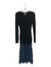 Lingua Franca Size M Black & Navy Missing Fabric Tag Long Sleeve Ribbed Dress Black & Navy / M