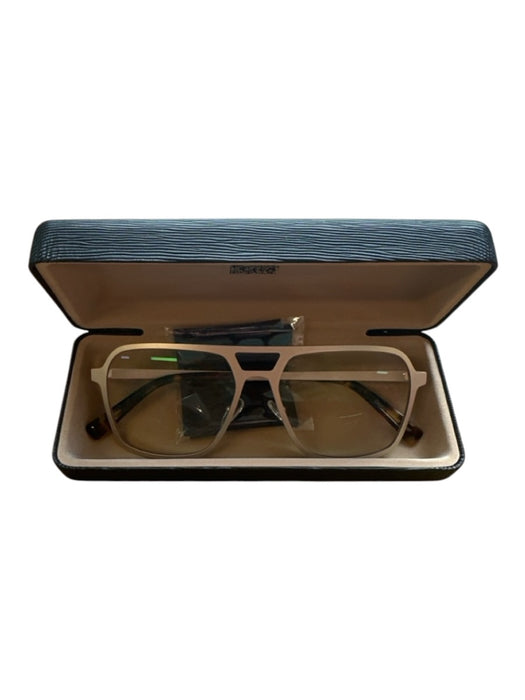 Kits Silver & Brown Metal Tortoise shell Rectangle Eyeglass Frames Silver & Brown
