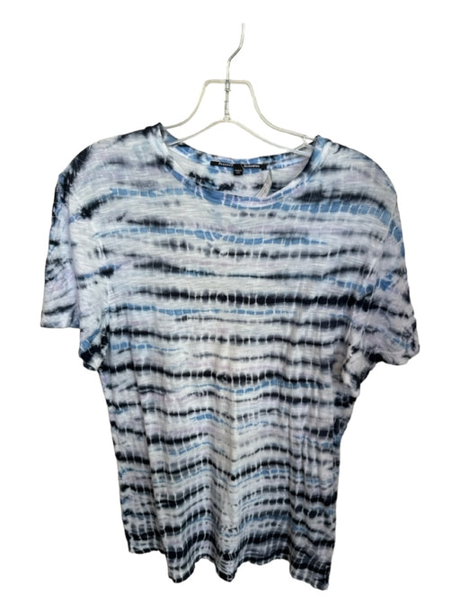 Proenza Schouler Size S Blue & Purple Cotton Short Sleeve Tie Dye Top Blue & Purple / S