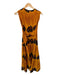 Altuzarra Size 42 Orange & Black Silk Sleeveless Tie Dye Tie Back Zip Dress Orange & Black / 42