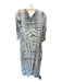 Raquel Allegra Size 1/S White & Gray Cotton Long Sleeve Tie Dye Maxi Dress White & Gray / 1/S