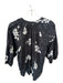 Apiece Apart Size M Black & White Cotton Long Balloon Sleeve Flowers Top Black & White / M