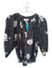 Apiece Apart Size M Black & White Cotton Long Balloon Sleeve Flowers Top Black & White / M