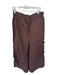 Tibi Size 10 Brown Cotton Drawstring Cargo Maxi Skirt Brown / 10