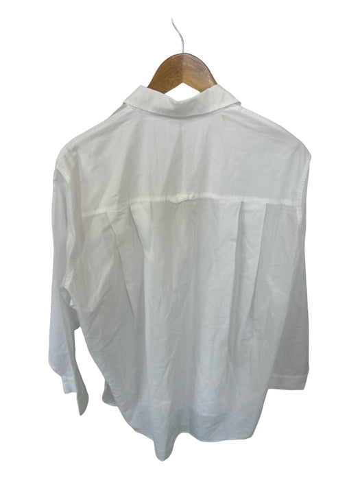 Demylee Size L White Cotton Long Sleeve Button Down GHW Top White / L