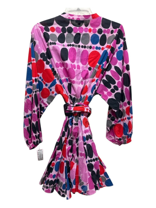Rhode Size XS Purple, Red, Blue Cotton Circles Sash Button Down Dress Purple, Red, Blue / XS