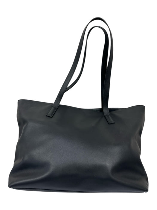 Quince Black Leather Top Handle Magnetic Close Tote Bag Black / M
