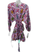Rhode Size XS White, purple & multi Cotton Paisley Long Balloon Sleeve Dress White, purple & multi / XS