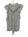 Ulla Johnson Size 0 White, Blue & Orange Silk Ruffle Cap Sleeve Tie Back Top White, Blue & Orange / 0