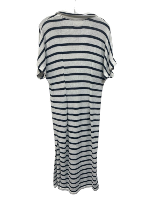 Pomander Place Size Est XS Navy Blue & White Acrylic Blend Batwing Sleeves Dress Navy Blue & White / Est XS