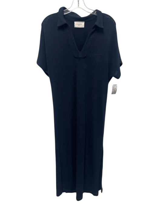 Pomander Place Size XS/S Navy Blue Acrylic Blend Batwing Sleeves Striped Dress Navy Blue / XS/S