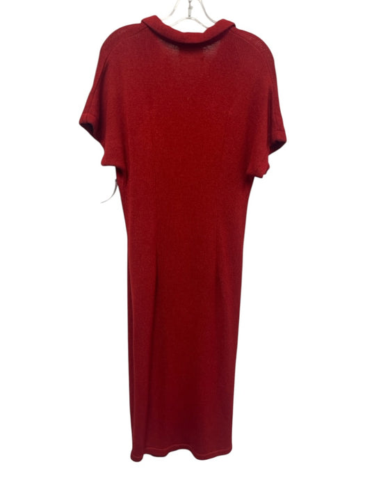 Pomander Place Size XS/S Red Acrylic Blend Batwing Sleeves Striped Collar Dress Red / XS/S