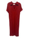 Pomander Place Size XS/S Red Acrylic Blend Batwing Sleeves Striped Collar Dress Red / XS/S