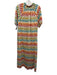 Sunshine Tienda Size XS Beige & Multi Cotton Half Balloon Sleeve Squares Dress Beige & Multi / XS