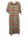Sunshine Tienda Size XS Beige & Multi Cotton Half Balloon Sleeve Squares Dress Beige & Multi / XS