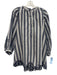 Rochelle Behrens Size XS Blue & White Cotton Blend Long Balloon Sleeve Dress Blue & White / XS