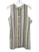Tuckernuck Size XS White & Multi Cotton Sleeveless Striped Scalloped Hem Dress White & Multi / XS