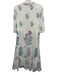 Oliphant Size XS White, Green, Pink 3/4 Sleeve Floral Button Up Midi Dress White, Green, Pink / XS