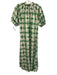 Sunshine Tienda Size XS Green & White Cotton 1/2 Sleeve Palm Frond Print Dress Green & White / XS