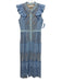 Hunter Bell Size 2 Light Blue & Beige Flutter Cap sleeve Lace Detail Midi Dress Light Blue & Beige / 2