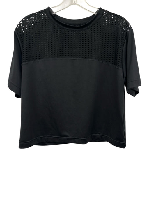 Tuckernuck Size XS Black Polyester Blend Open Knit Detail short sleeve Top Black / XS