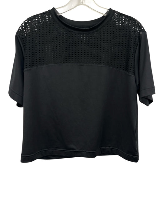 Tuckernuck Size XS Black Polyester Blend Open Knit Detail short sleeve Top Black / XS