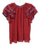 Ulla Johnson Size 0 Red, Blue, White Silk Geometric Tassel Tie Detail Top Red, Blue, White / 0