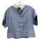 Tuckernuck Size XS Blue & White Polyester Blend Stripe high neck Button Down Top Blue & White / XS