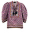 Sea New York Size XS Purple, Blue, Yellow Cotton Pleated Lace Up Front Top Purple, Blue, Yellow / XS