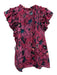 Ulla Johnson Size 2 Magenta Pink & Blue Cotton Blend Abstract Floral Top Magenta Pink & Blue / 2