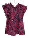Ulla Johnson Size 2 Magenta Pink & Blue Cotton Blend Abstract Floral Top Magenta Pink & Blue / 2