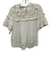 Sea New York Size 2 Ivory White Cotton Crochet Lace Fringe neckline Gathered Top Ivory White / 2