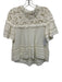 Sea New York Size 2 Ivory White Cotton Crochet Lace Fringe neckline Gathered Top Ivory White / 2