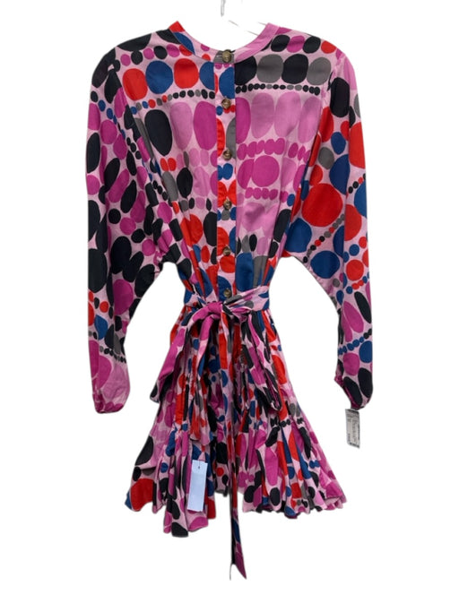 Rhode Size XS Pink, Black, Red Cotton Circles Button Down Dress Pink, Black, Red / XS
