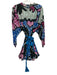 Rhode Size XS Black, Blue, Purple Cotton Abstract Long Balloon Sleeve Mini Dress Black, Blue, Purple / XS