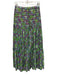 Alexis Size XS Green, Purple, Blue Cotton Floral Elastic Waist Maxi Skirt Green, Purple, Blue / XS