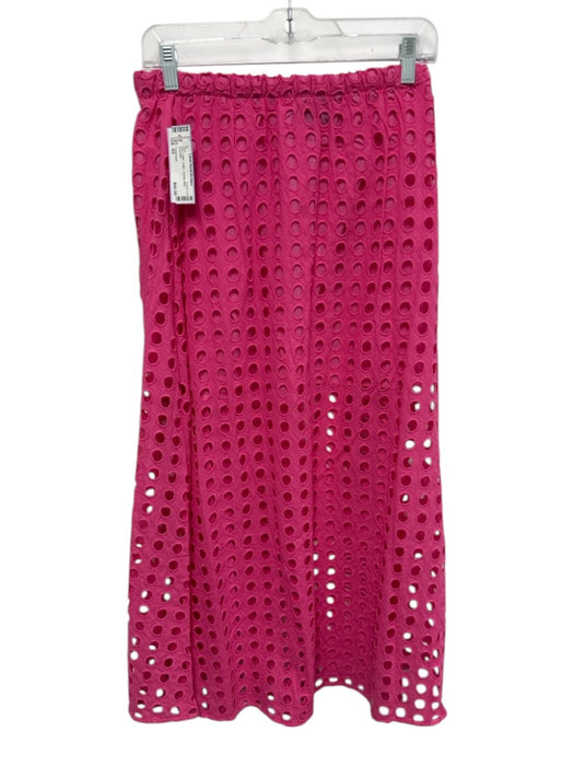 Tuckernuck Size XS Pink Cotton Eyelet Overlay Midi Skirt Pink / XS