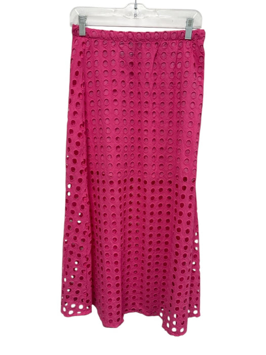 Tuckernuck Size XS Pink Cotton Eyelet Overlay Midi Skirt Pink / XS