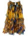 Ulla Johnson Size 2 Yellow, Blue, Brown Silk Chiffon Chevron Ruffle Midi Skirt Yellow, Blue, Brown / 2