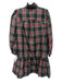 Tuckernuck Size XS Green, Red, Black Polyester Long Sleeve Plaid Gathered Dress Green, Red, Black / XS
