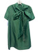 Hyacinth House Size XS Green Polyester Blend Short Sleeve Crystals Pleated Dress Green / XS