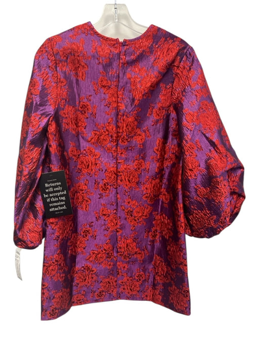 Hyacinth House Size XS Red & Purple Polyester Blend Long puff sleeve Dress Red & Purple / XS