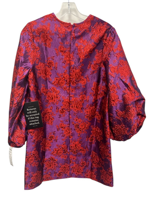 Hyacinth House Size XS Red & Purple Polyester Blend Long puff sleeve Dress Red & Purple / XS