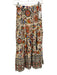 Cara Cara Size XS Blue, Orange, White Cotton Elastic Waist Floral Tiered Skirt Blue, Orange, White / XS