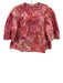 Ulla Johnson Size 0 Pink, Yellow, Brown Cotton Half Sleeve Floral Half Zip Top Pink, Yellow, Brown / 0