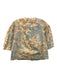 Ulla Johnson Size 0 Blue, Brown, Cream Cotton Half Sleeve Floral Half Zip Top Blue, Brown, Cream / 0